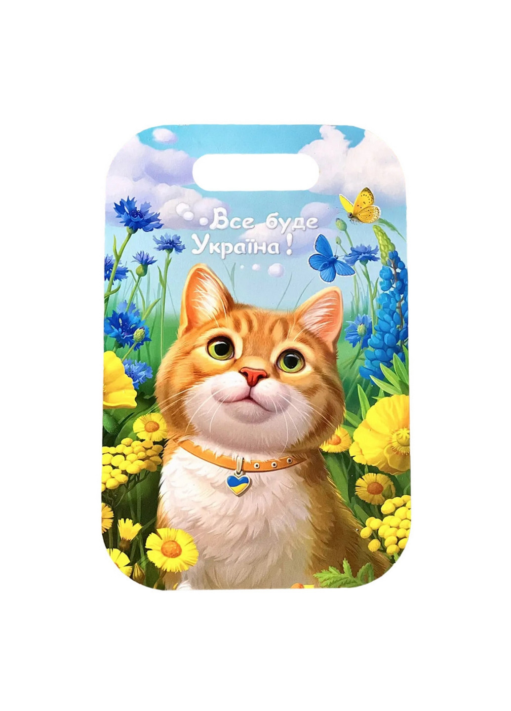 Дерев'яна дошка "Рудий котик" прямокутна 0,3х20х25 см Ubumblebees (260498973)