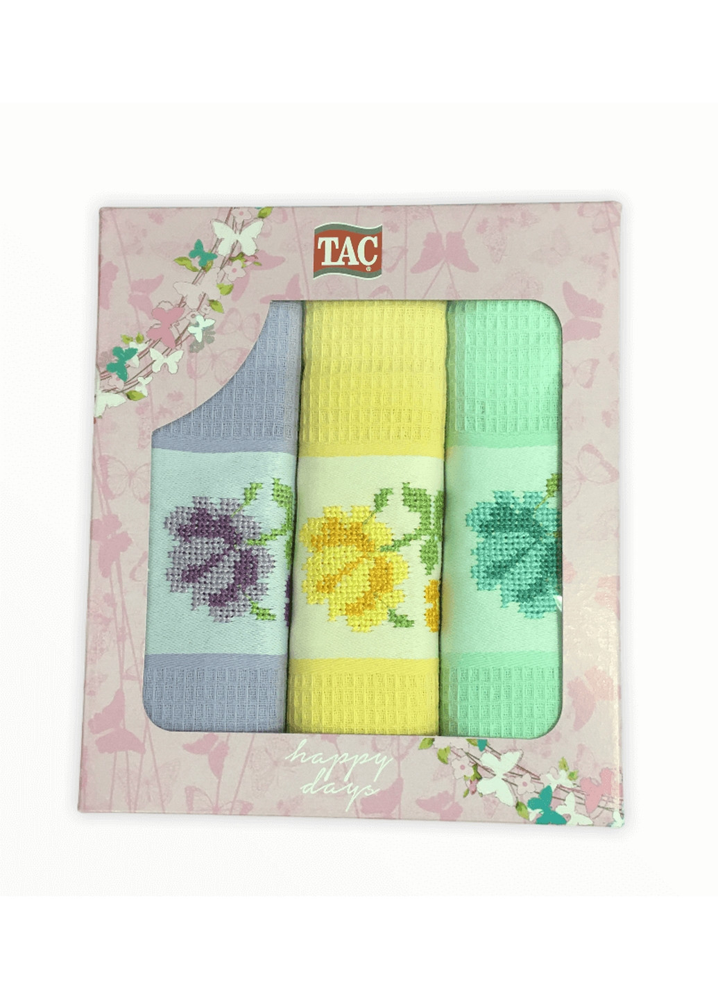 Рушники вафельні 45х70 см Tac комбінований