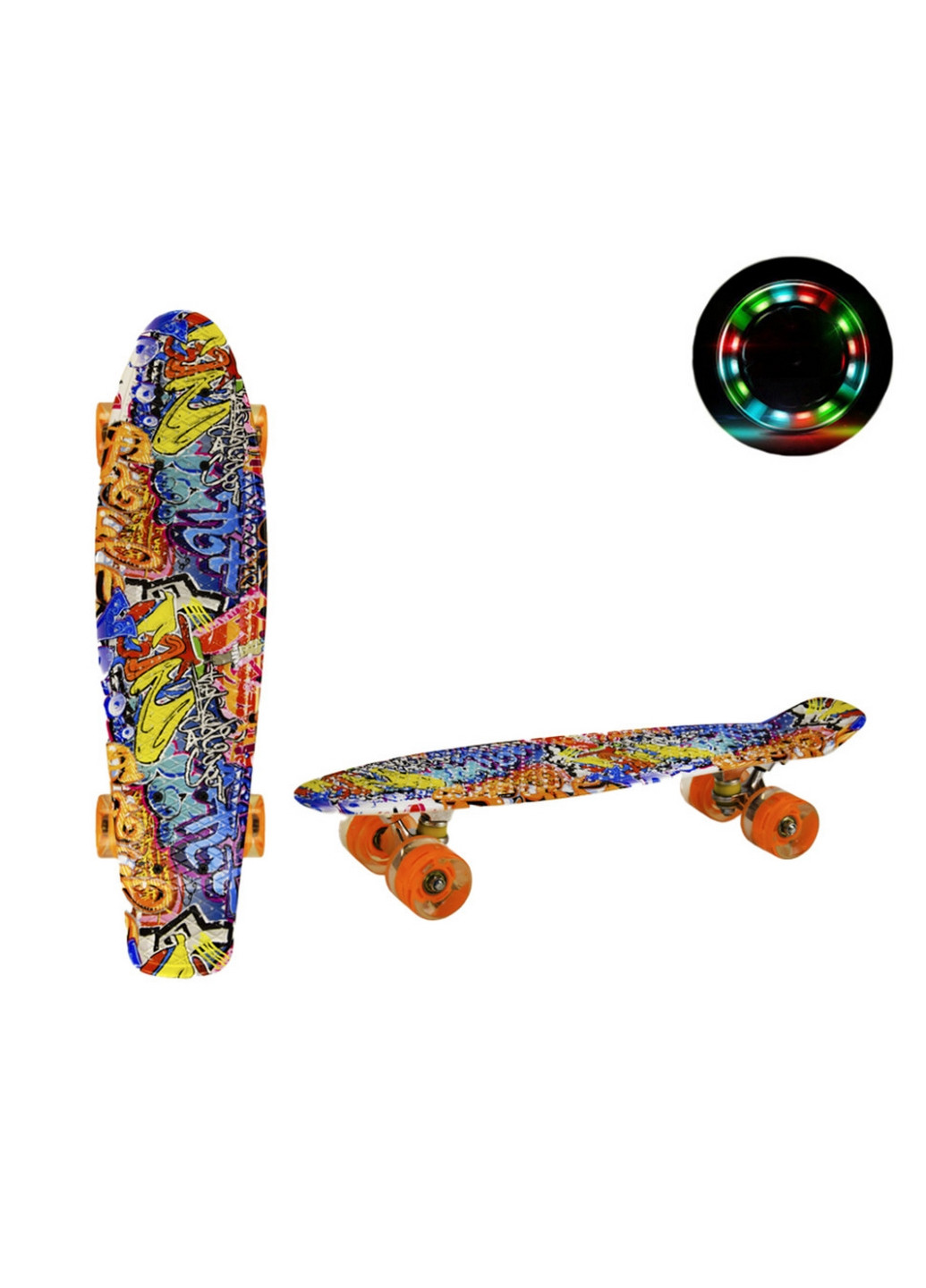 Скейт "Пенни борд" колеса со светом, принт 56 см Bambi (260496101)