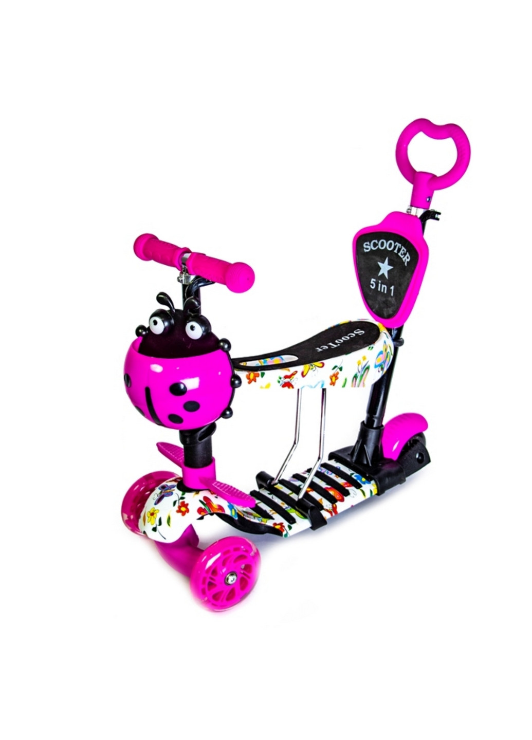 Самокат 5 в 1, с родительской ручкой От 2-8 лет Scale Sports (260497864)