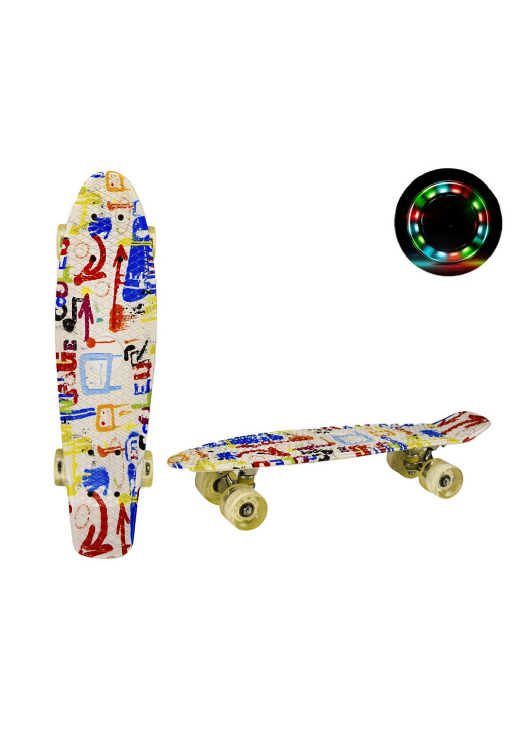 Скейт "Пенні борд" колеса зі світлом, принт 56 см Bambi (260496016)