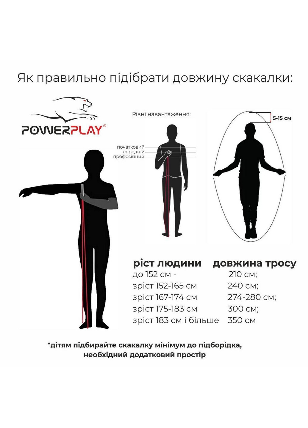 Скакалка швидкісна з обтяжувачем 3 м PowerPlay (260496635)