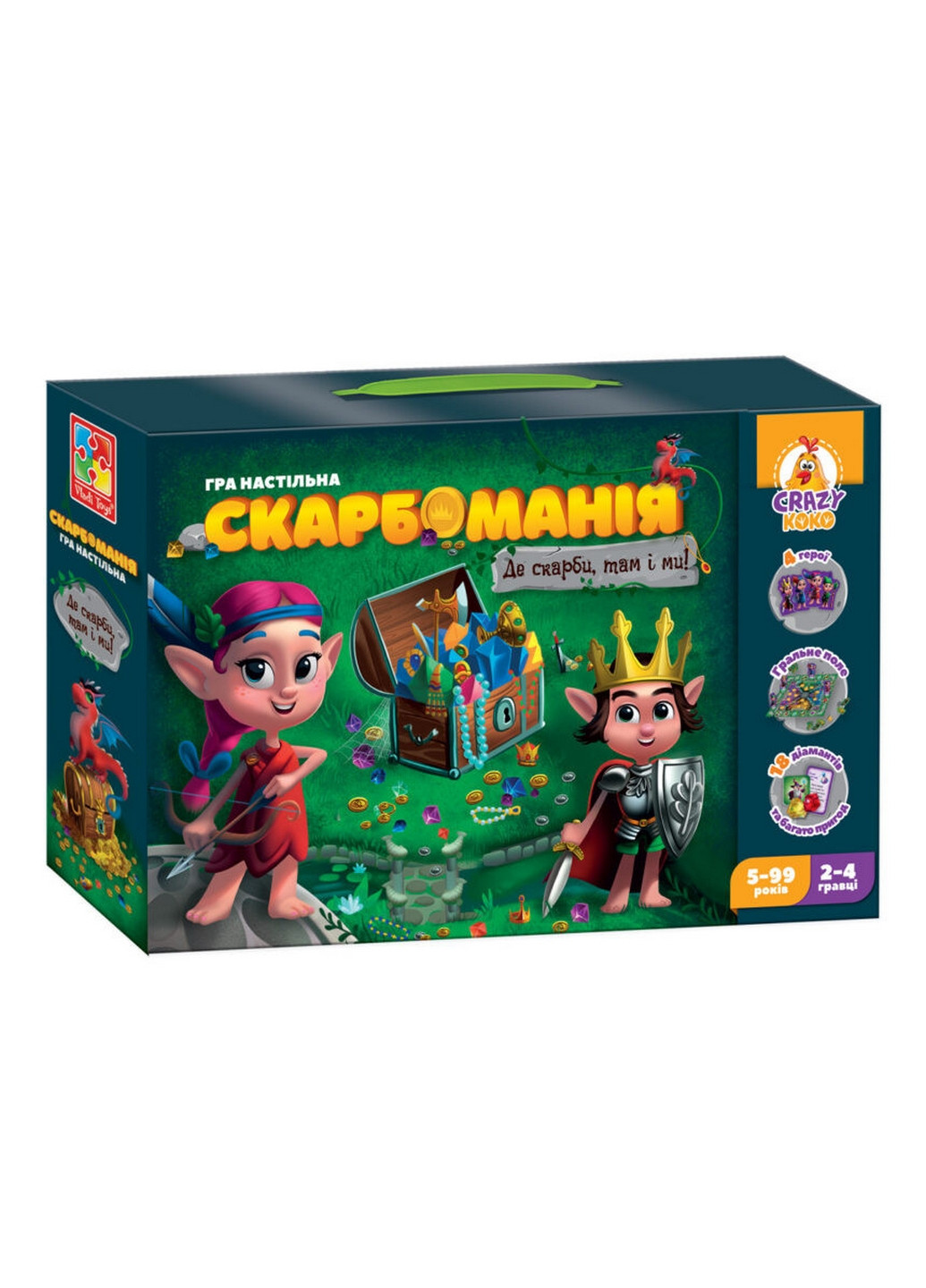Гра настільна "Скарбоманія" (укр) 6х28х19 см Vladi toys (260496455)