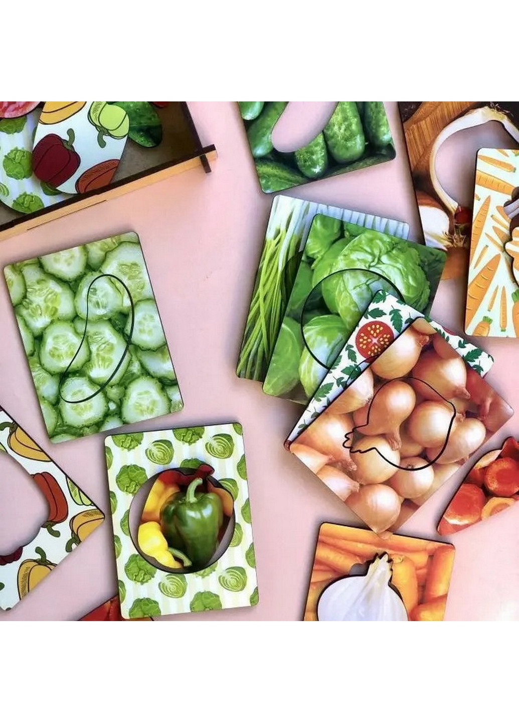 Деревянные досточки сегена "Овощи" с узорами 4х12х17,5 см Ubumblebees (260497972)
