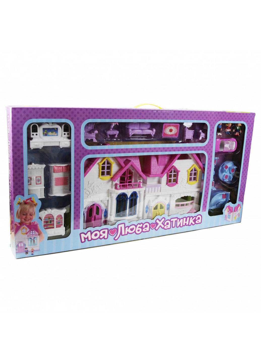 Будиночок для ляльок з меблями фігурки та машинка в наборі 88 см Metr+ (260513176)