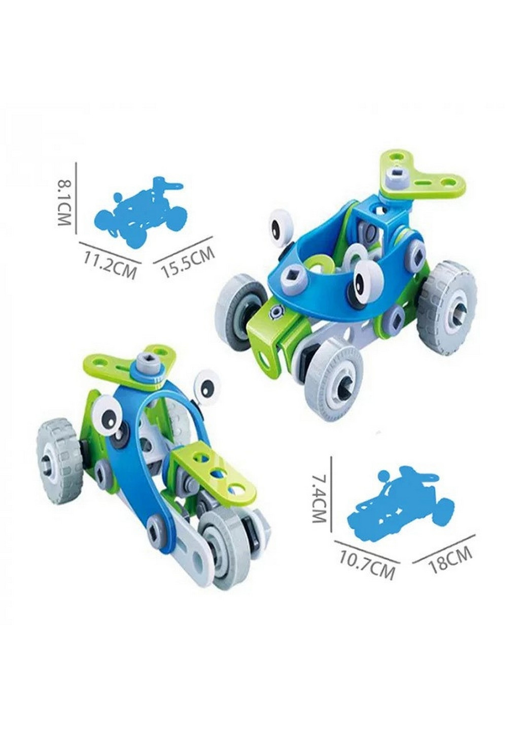 Конструктор 2 в 1 "Гоночні машини", 52 елементи 8х15х15 см Hanye (260513756)