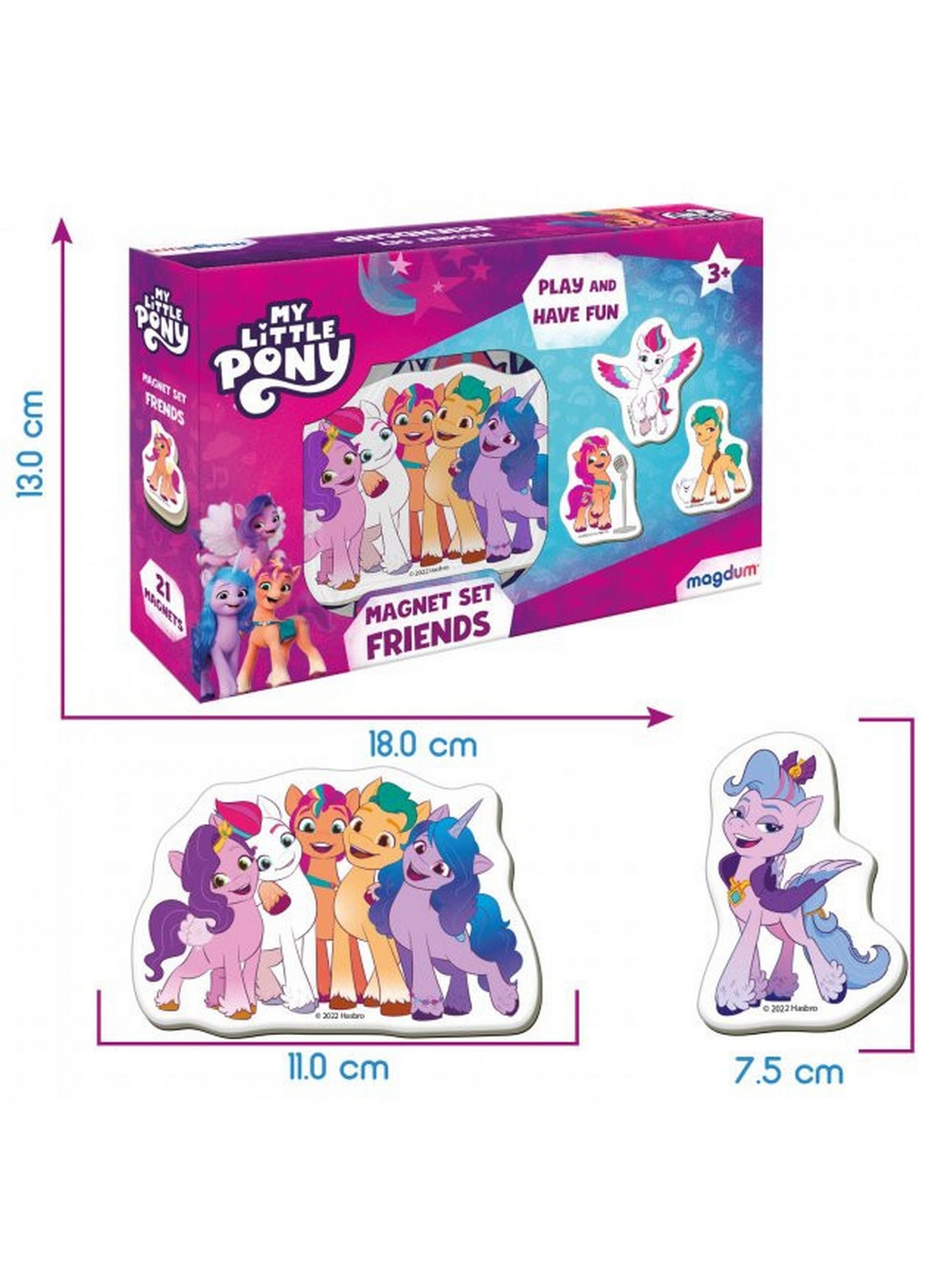 Набор магнитов "My Little Pony Друзья" 4х17х12 см MAGDUM (260514309)
