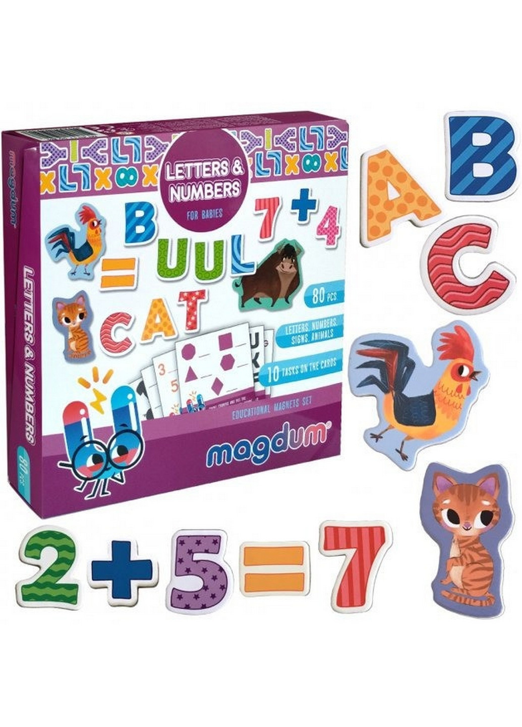 Набір магнітів "Літери та цифри" 4х20,3х20,3 см MAGDUM (260513548)