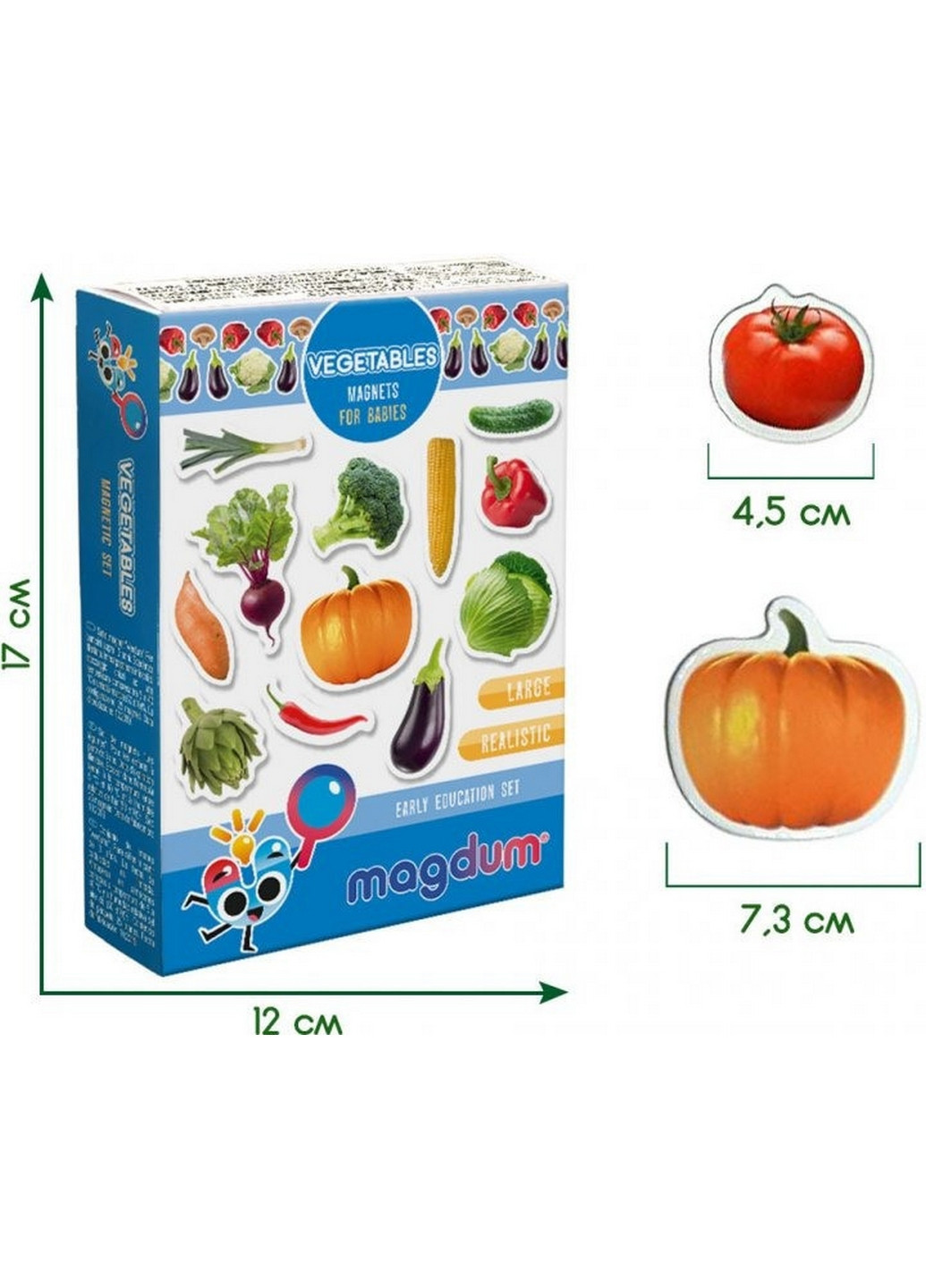 Набор магнитов "Овощи" 3,7х17х12 см MAGDUM (260513543)