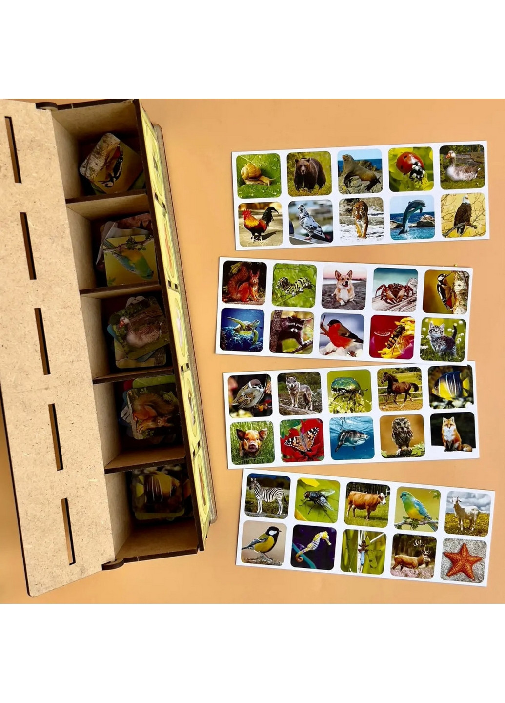 Настільна гра, що розвиває "Види тварин" комодик-сортер 9х8х23 см Ubumblebees (260512805)