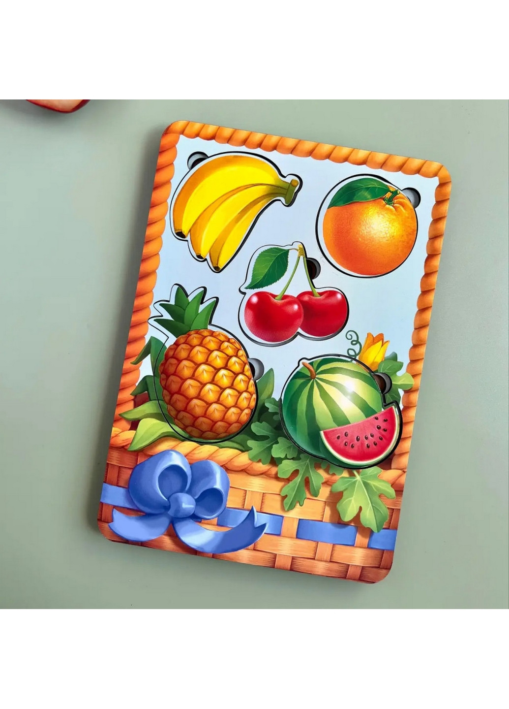 Настольная развивающая игра "Корзина с фруктами-1" сортер-вкладыш 1,5х16х23 см Ubumblebees (260514451)