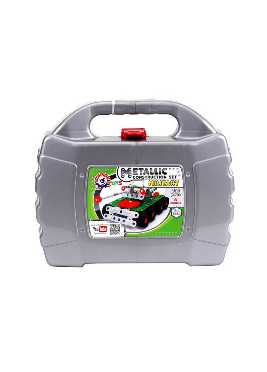 Дитячий конструктор металевий "Мілітарі", 334 деталі 32х24х54 см ТехноК (260512468)