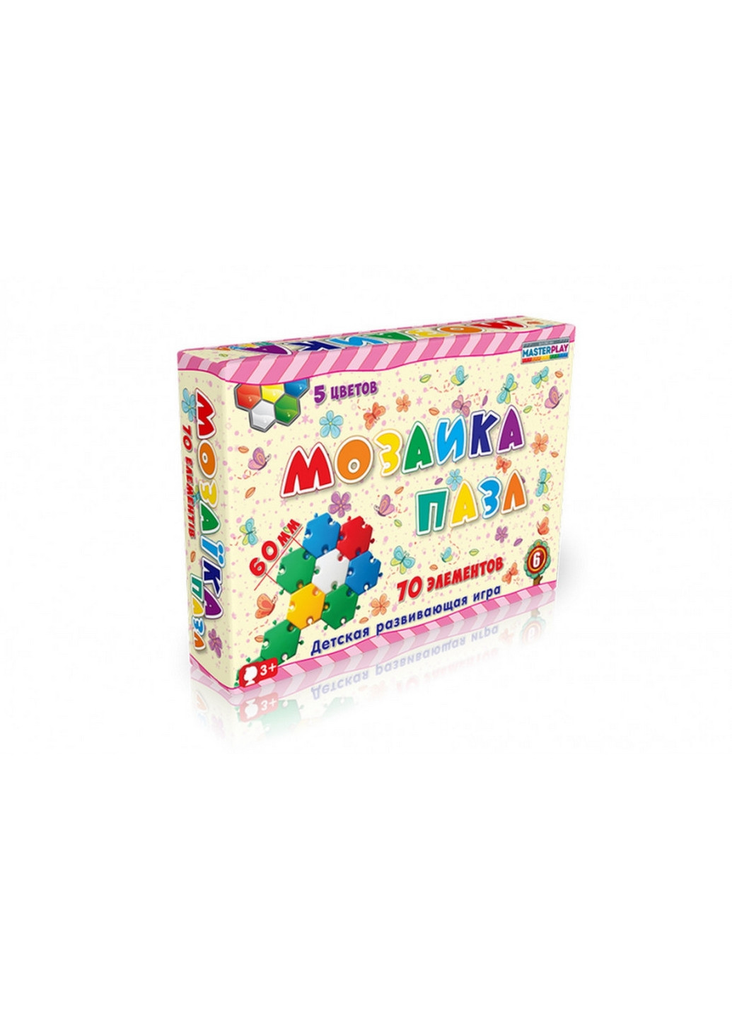 Детская мозаика-пазл №6, 70 деталей Ø60мм 26х36х7 см Colorplast (260513350)