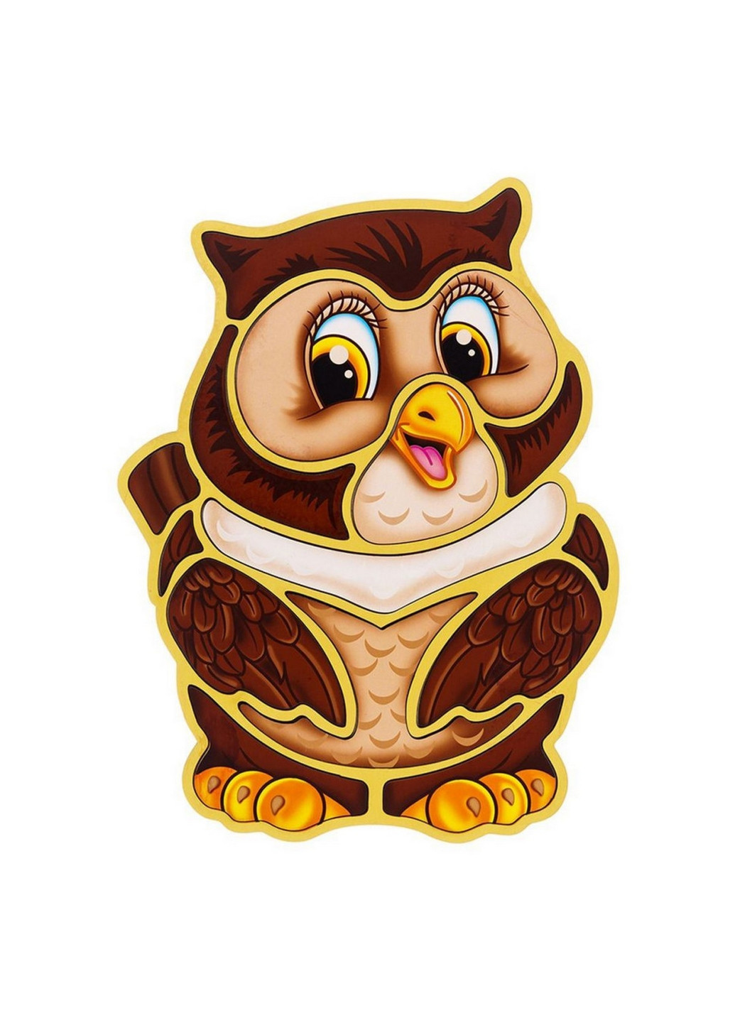 Дерев'яний пазл-вкладиш "Сова" пазл-контур 1х22х29 см Ubumblebees (260512782)