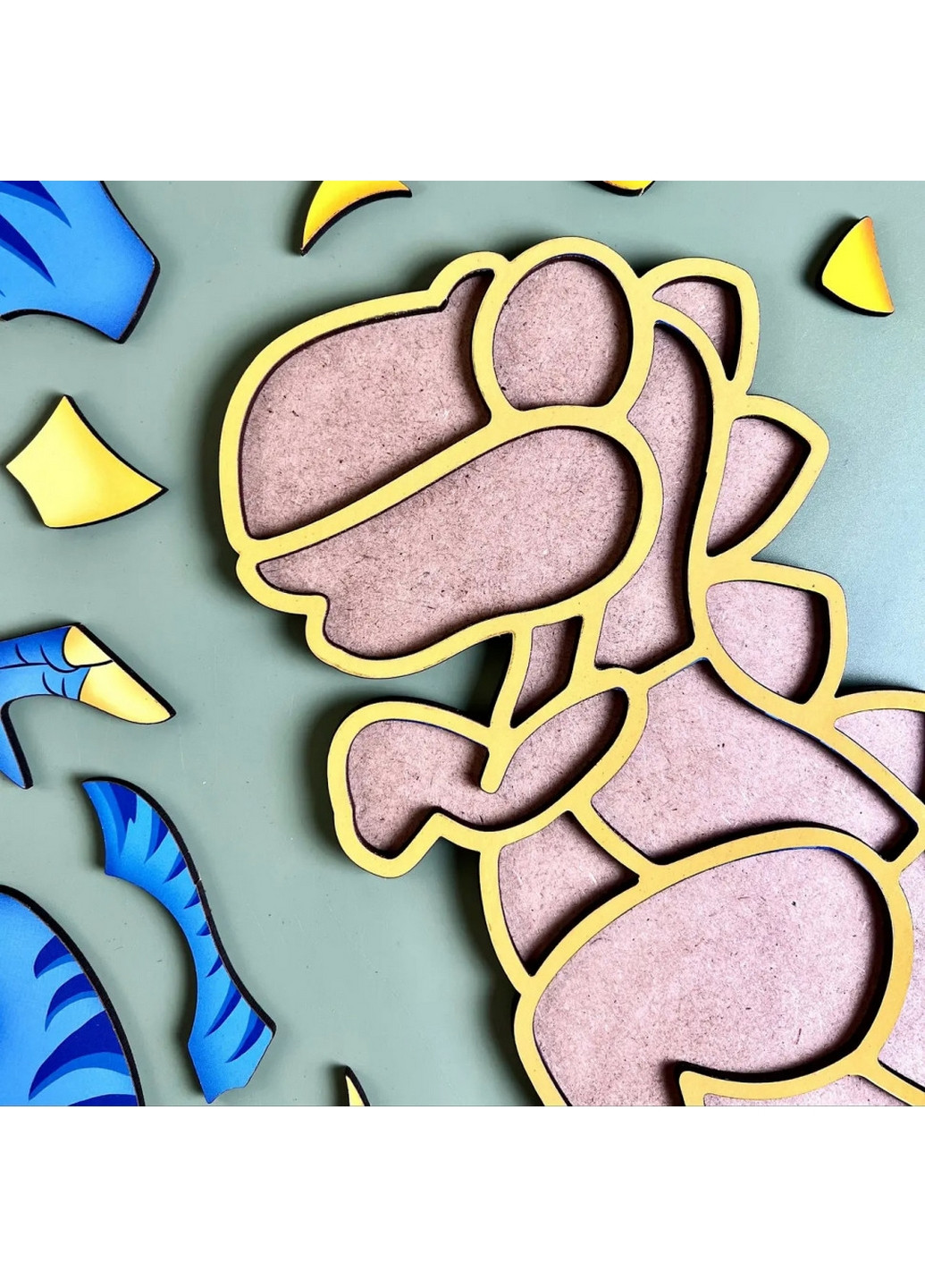 Дерев'яний пазл-вкладиш "Динозавр" пазл-контур 1х22,5х24,5 см Ubumblebees (260514434)