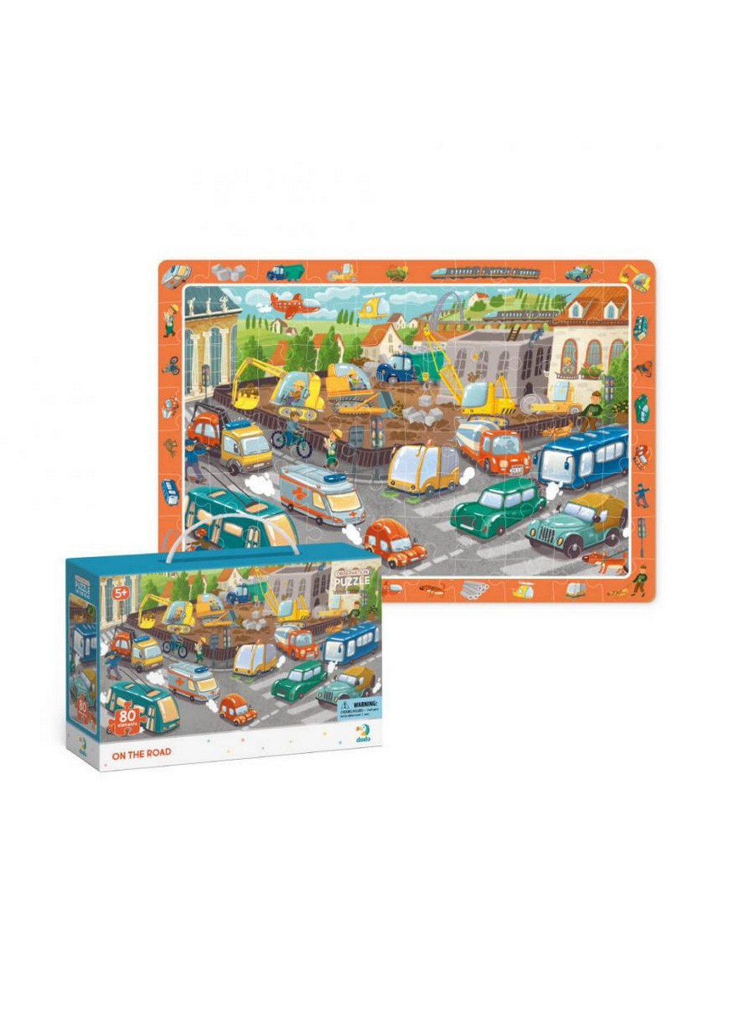 Дитячий обсерваційний пазл "Обережно на дорозі", 80 ел. 26х15х5 см Dodo (260512606)