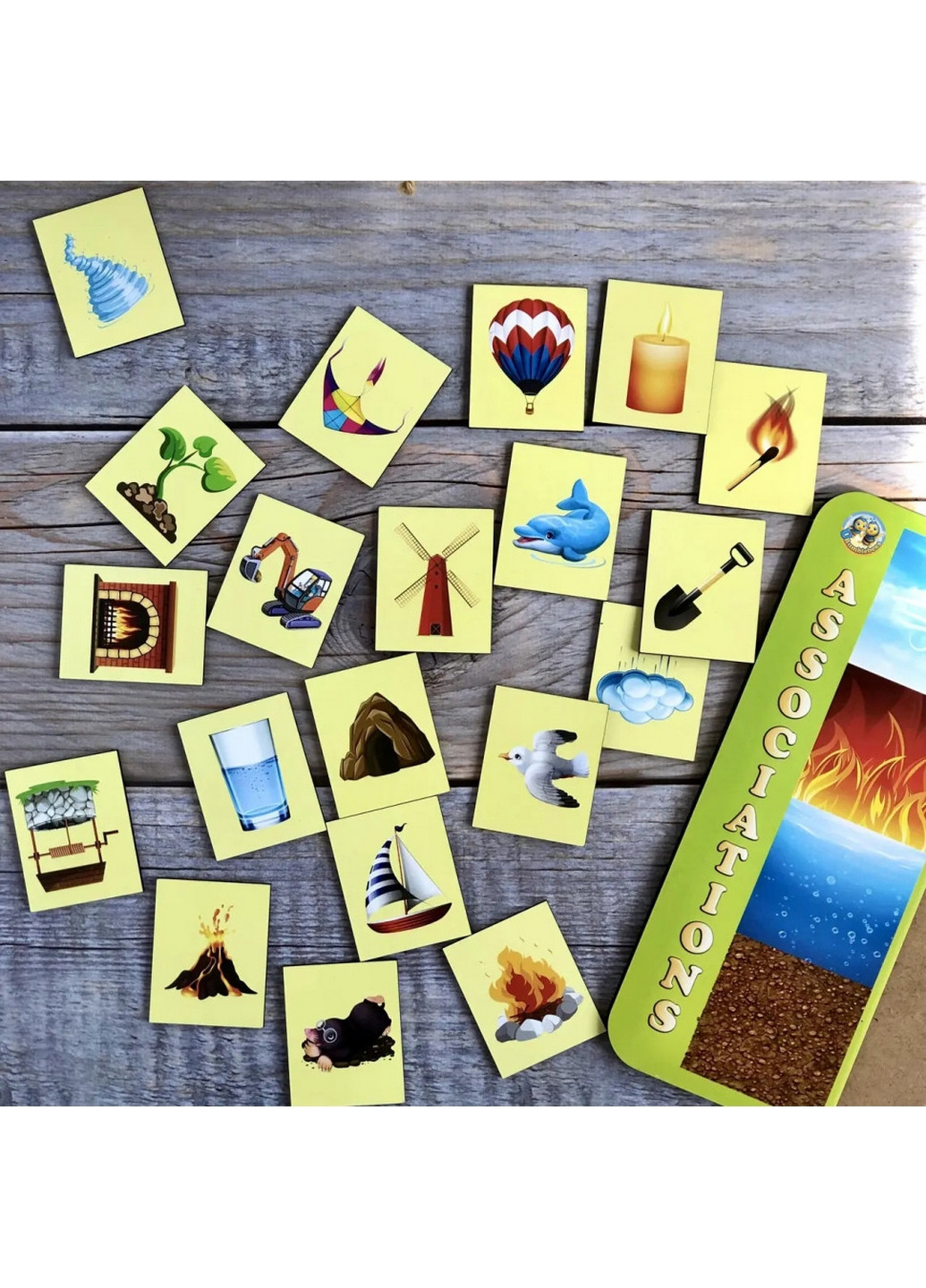 Деревянный пазл-вкладыш "Ассоциации – стихии", 20 плашек 1х31х23 см Ubumblebees (260512793)