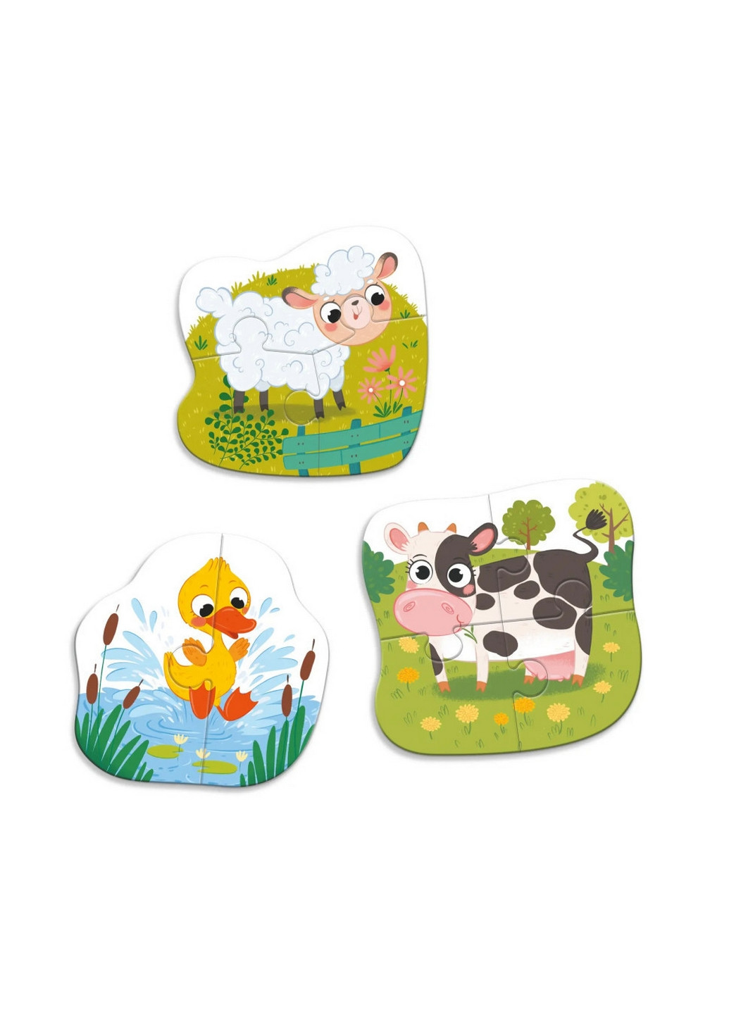 Детский Пазл 3 в 1 "Сельские животные", 9 эл 4х24х18 см Dodo (260512598)