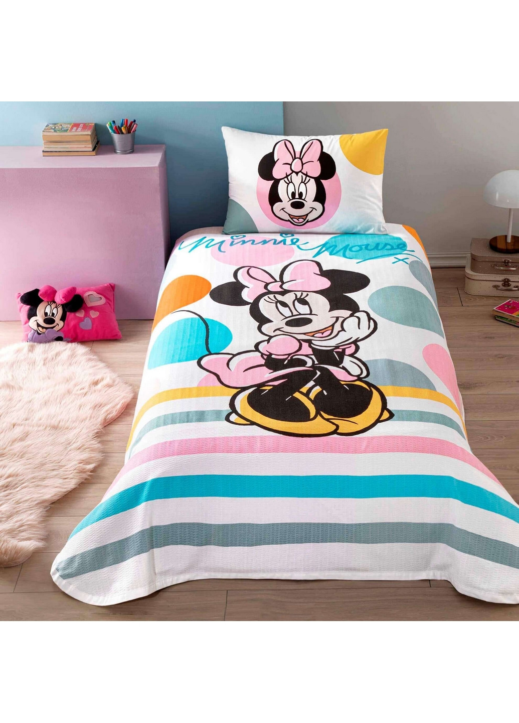 Комплект постельного белья с покрывалом пике 1,5-спальный Tac (260514903)