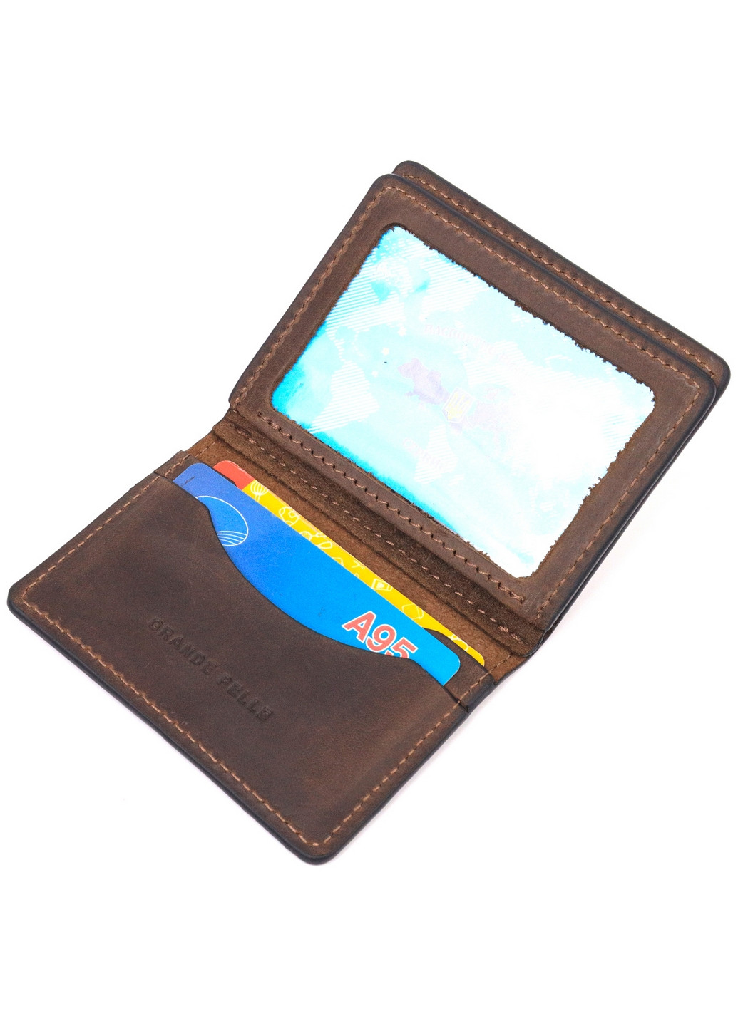 Мужская обложка для документов 10х7,5х1 см Grande Pelle (260515053)