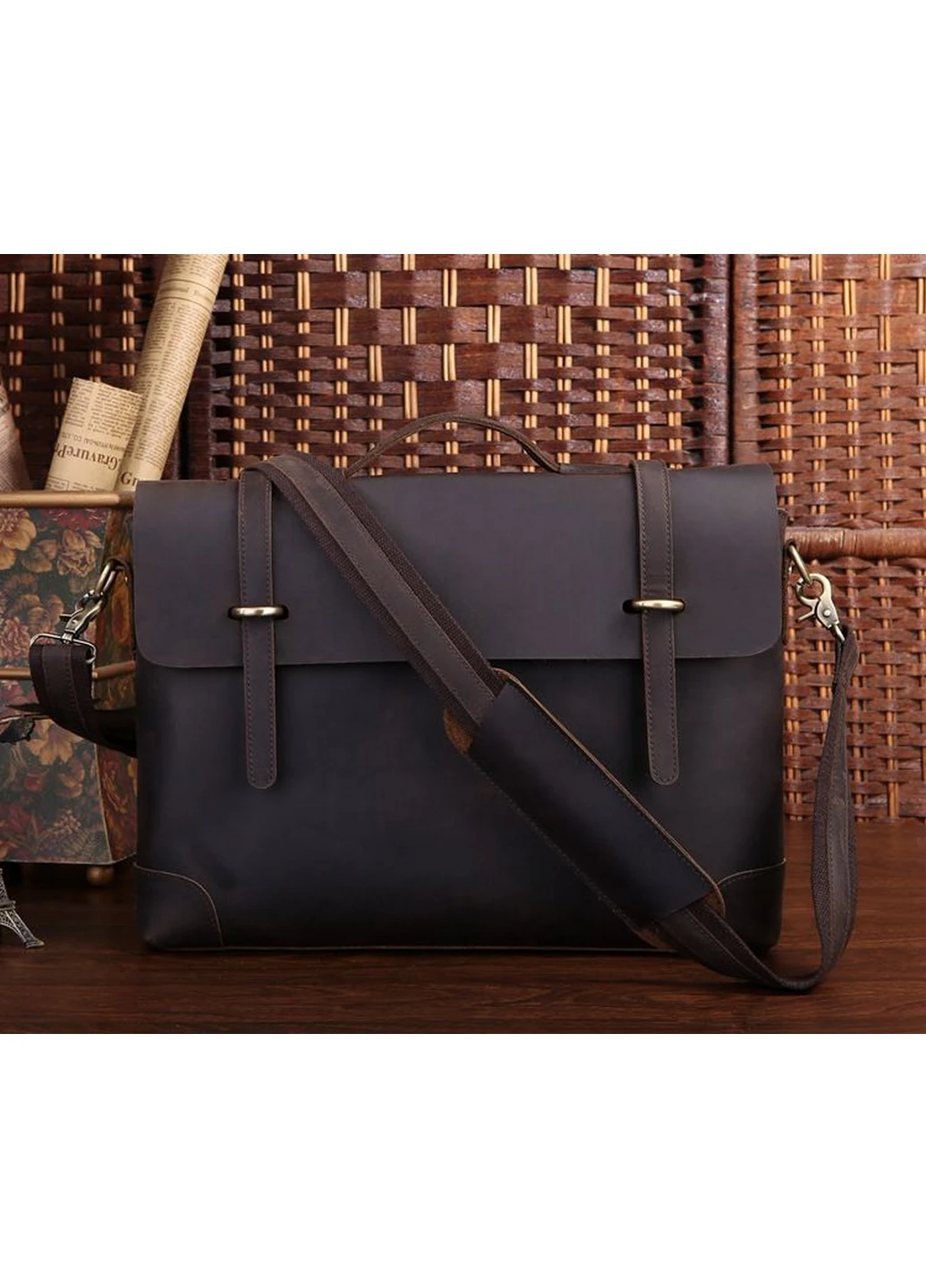 Чоловічий шкіряний портфель 40х32х10 см Vintage (260514742)
