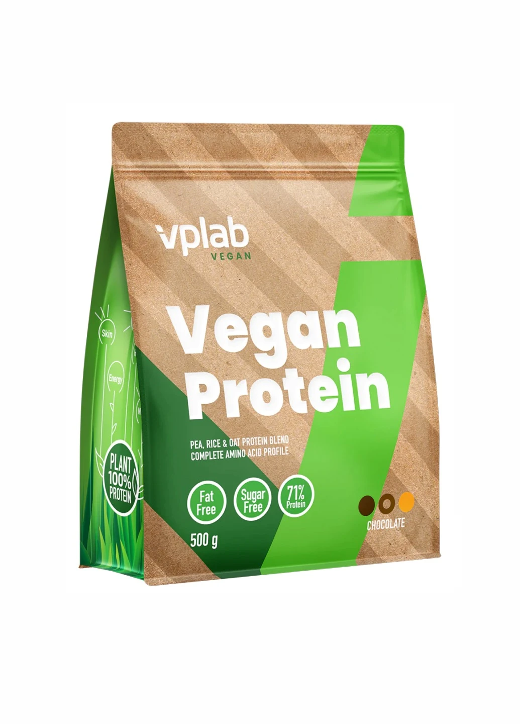 Веганський протеїн Vegan Protein - 500g Chocolate VPLab Nutrition (260516963)