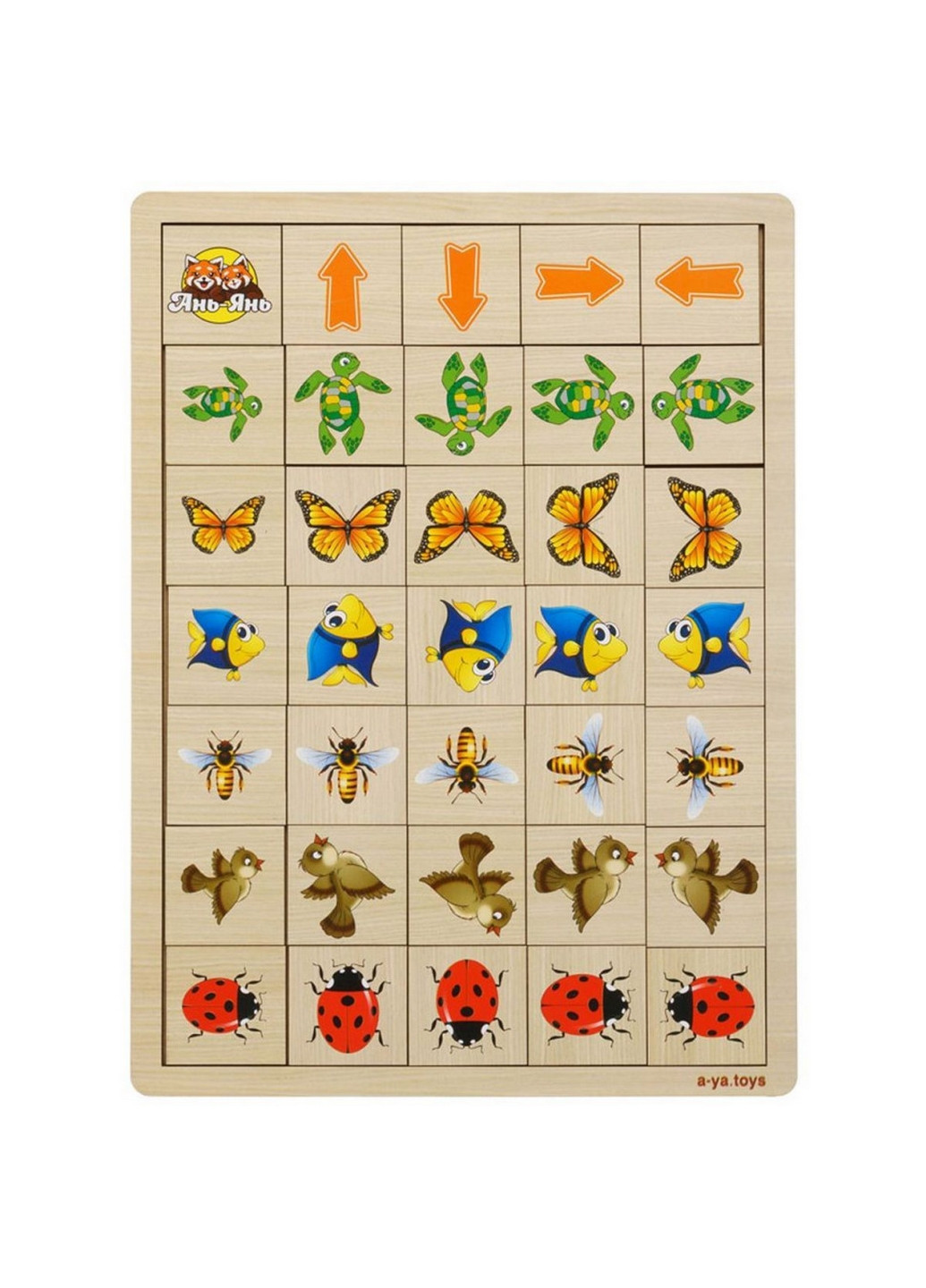 Деревянная настольная игра "Укажите направление - 2" пазл-сортер 1х33х24 см Ubumblebees (260513814)
