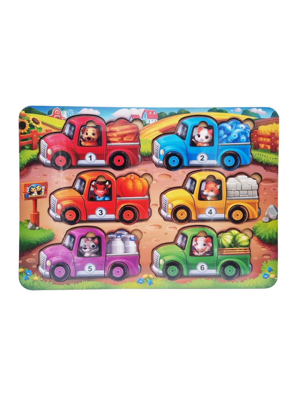 Ігра, що розвиває "Тварини на вантажівках" з картками Від 12 міс No Brand (260531882)
