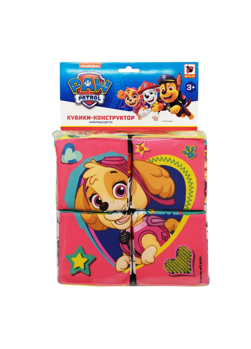 Іграшка м'яконабивна набір кубиків "Конструктор Щенячий патруль" 8х16х16 см Macik (260530217)