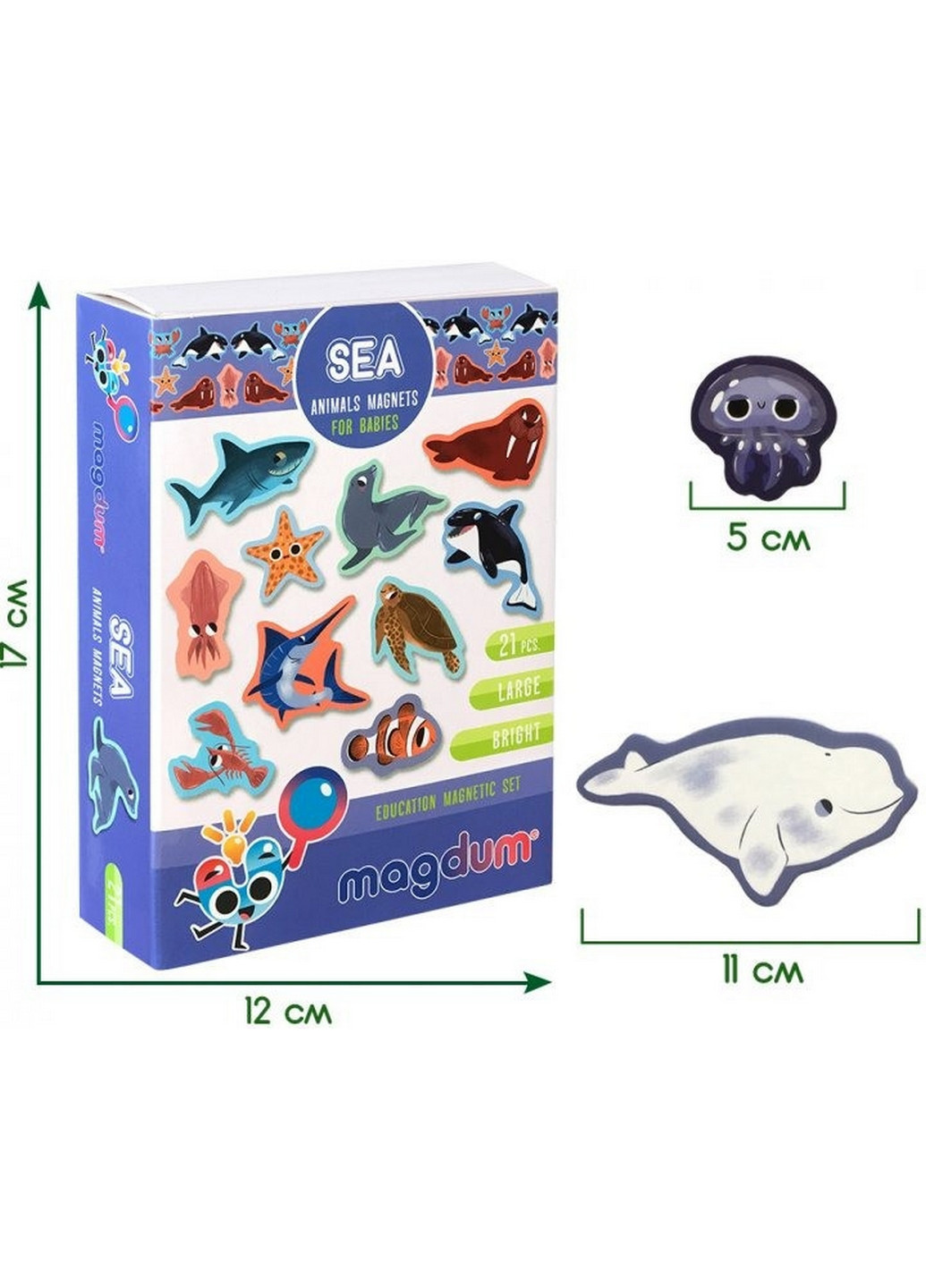 Набір магнітів "Морські Тварини" 3,7х17х12 см MAGDUM (260530227)
