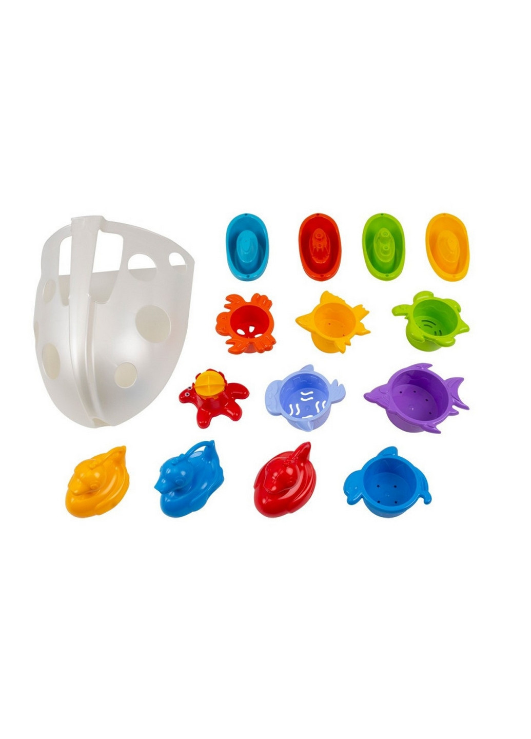 Набор для ванной комнаты Органайзер, 14 игрушек 23,5х20х13 см ТехноК (260530059)