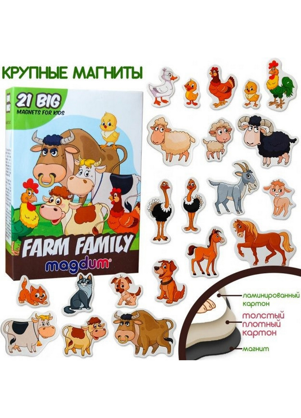Набор магнитов "Ферма семейки" 3,7х17х12 см MAGDUM (260533154)