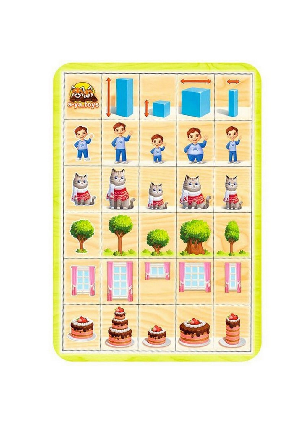 Дерев'яний пазл-сортер "Вкажіть розміри", 29 плашок 24х33 см Ubumblebees (260533368)