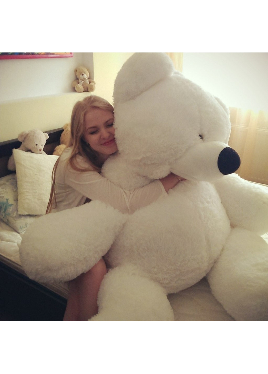 М'яка іграшка велика Бублик Ведмідь із серцем 180 см Алина (260532385)