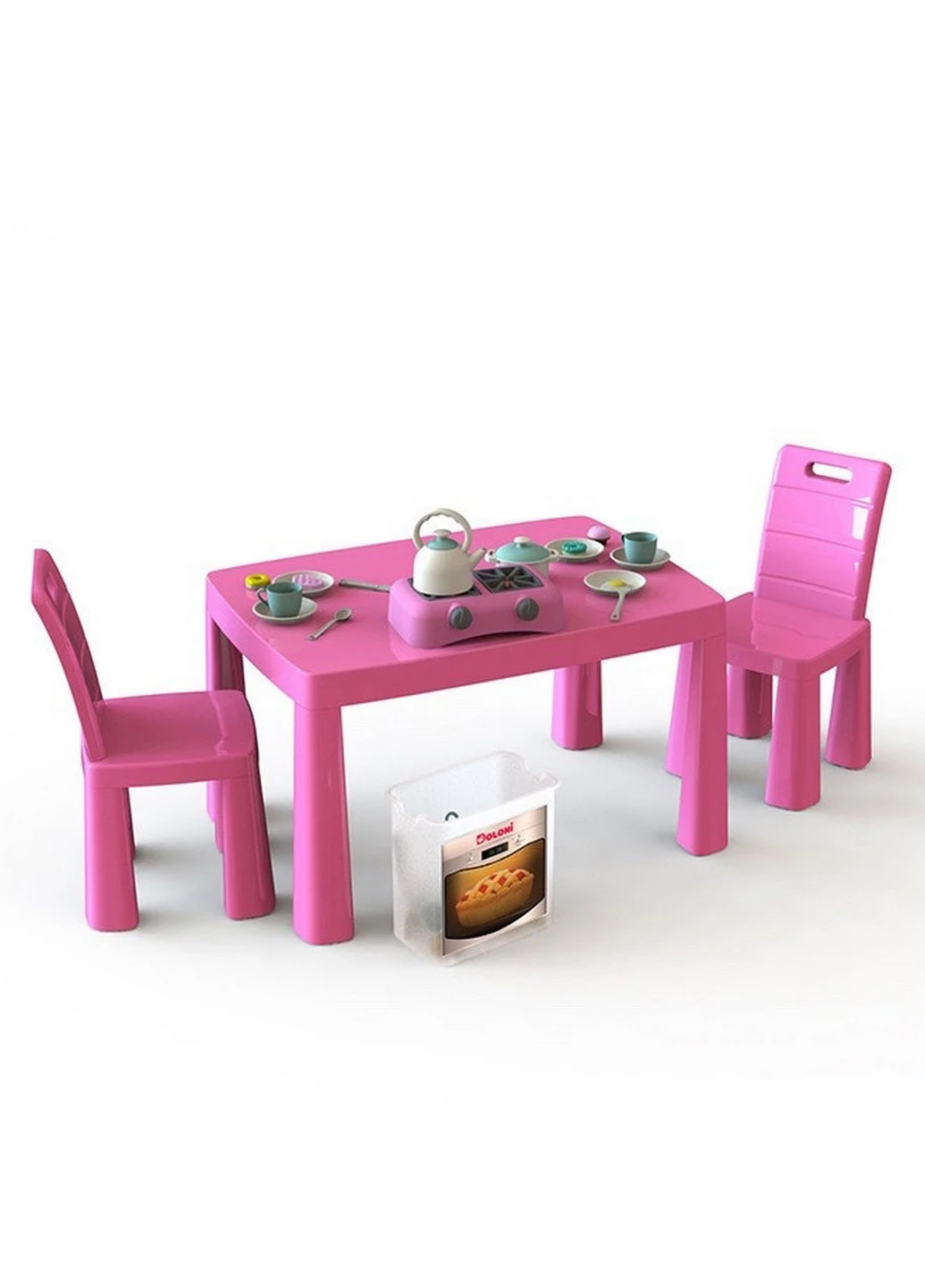 Игровой набор Кухня детская 34 предмета, стол + 2 стульчика 21х85х59 см Doloni (260532688)