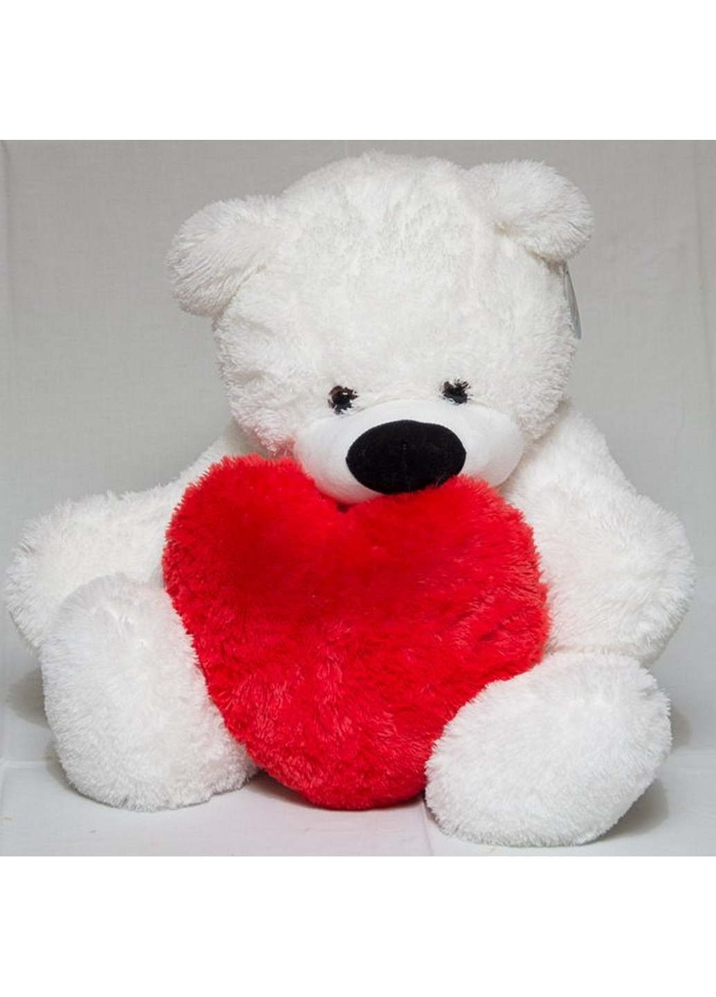 М'яка іграшка ведмідь Бублик білий із серцем 70 см Алина (260533220)