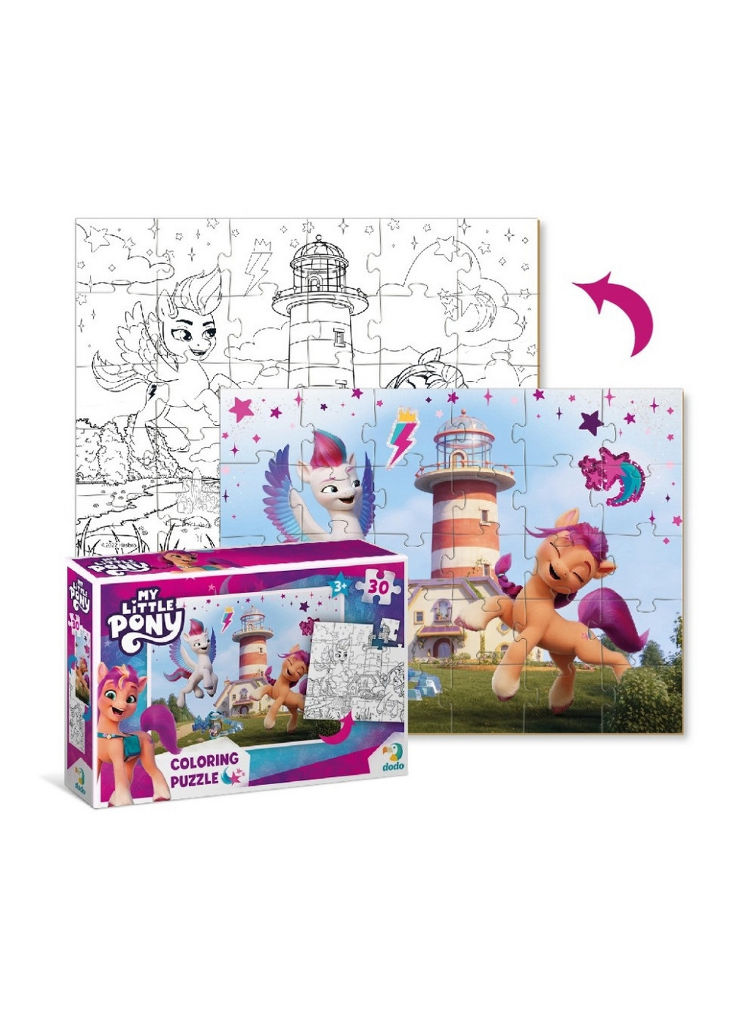 Детские пазлы 2в1 My Little Pony "Волшебные Зипп и Санни" 30 элементов 21х14х4 см Dodo (260532335)