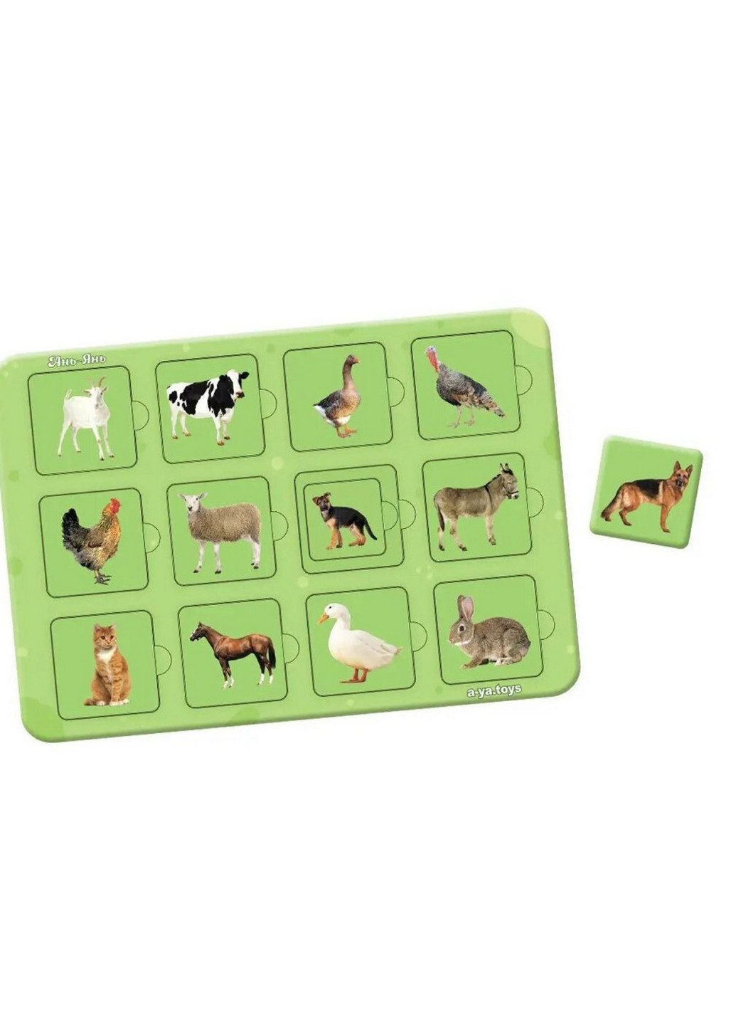 Деревянный пазл-сортер "Мама и малыш" домашние животные 1х16х23 см Ubumblebees (260532543)