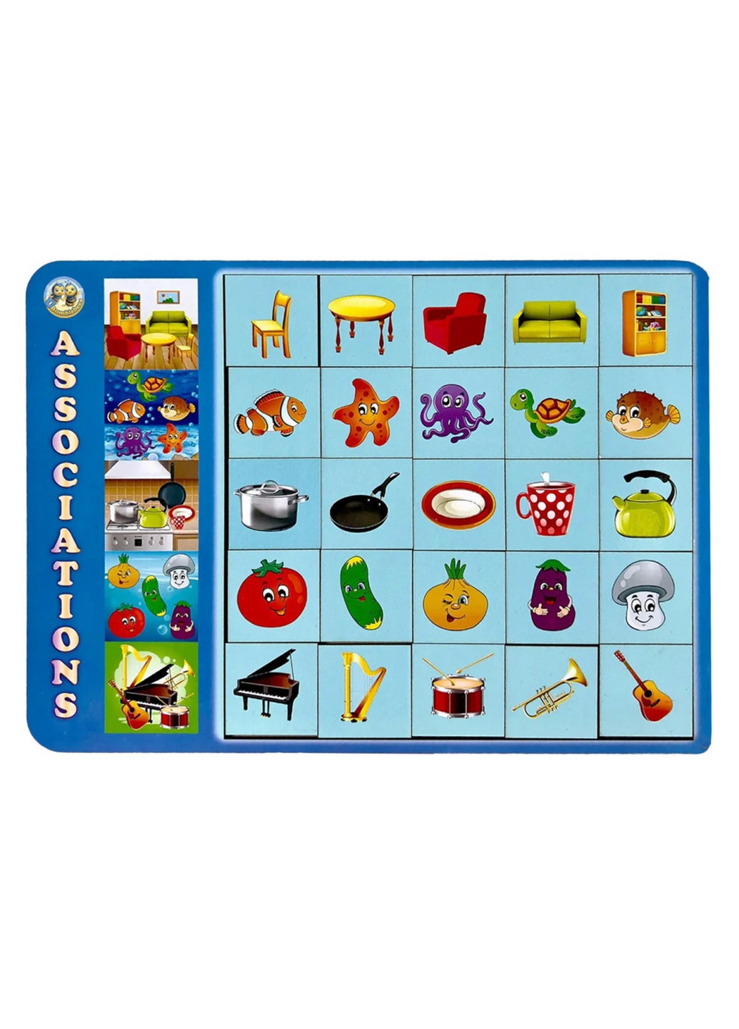 Дерев'яний пазл-вкладиш "Асоціації - 1", 25 плашок 1х31х24 см Ubumblebees (260530468)