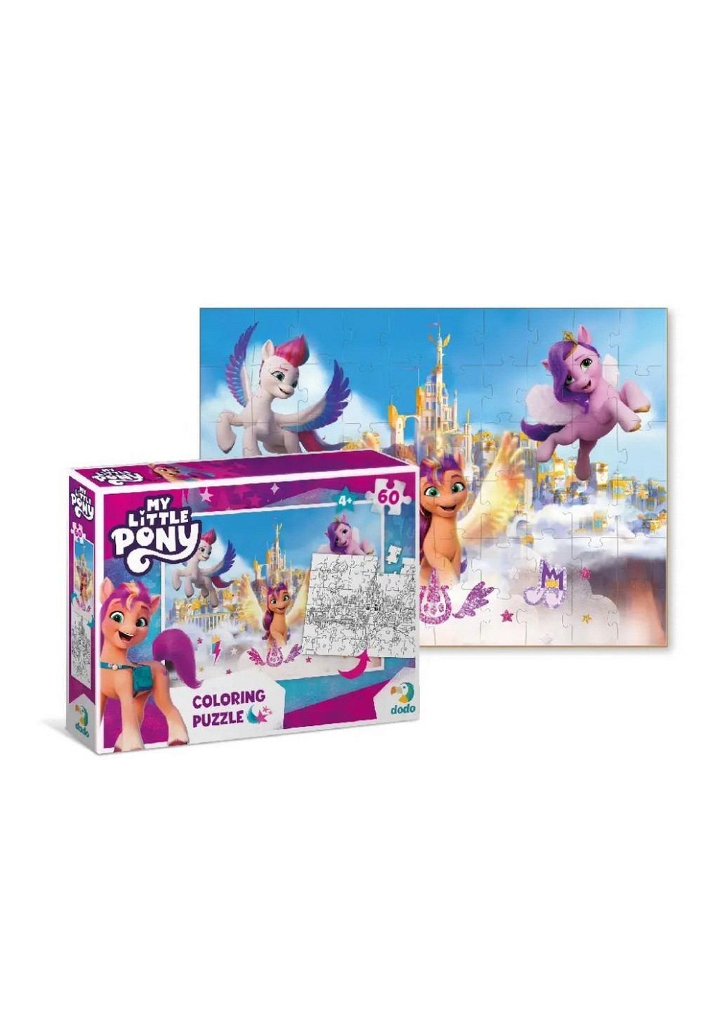 Дитячі пазли 2 в 1 My Little Pony "Пригоди у палаці", 60 елементів 32х23 см Dodo (260532327)