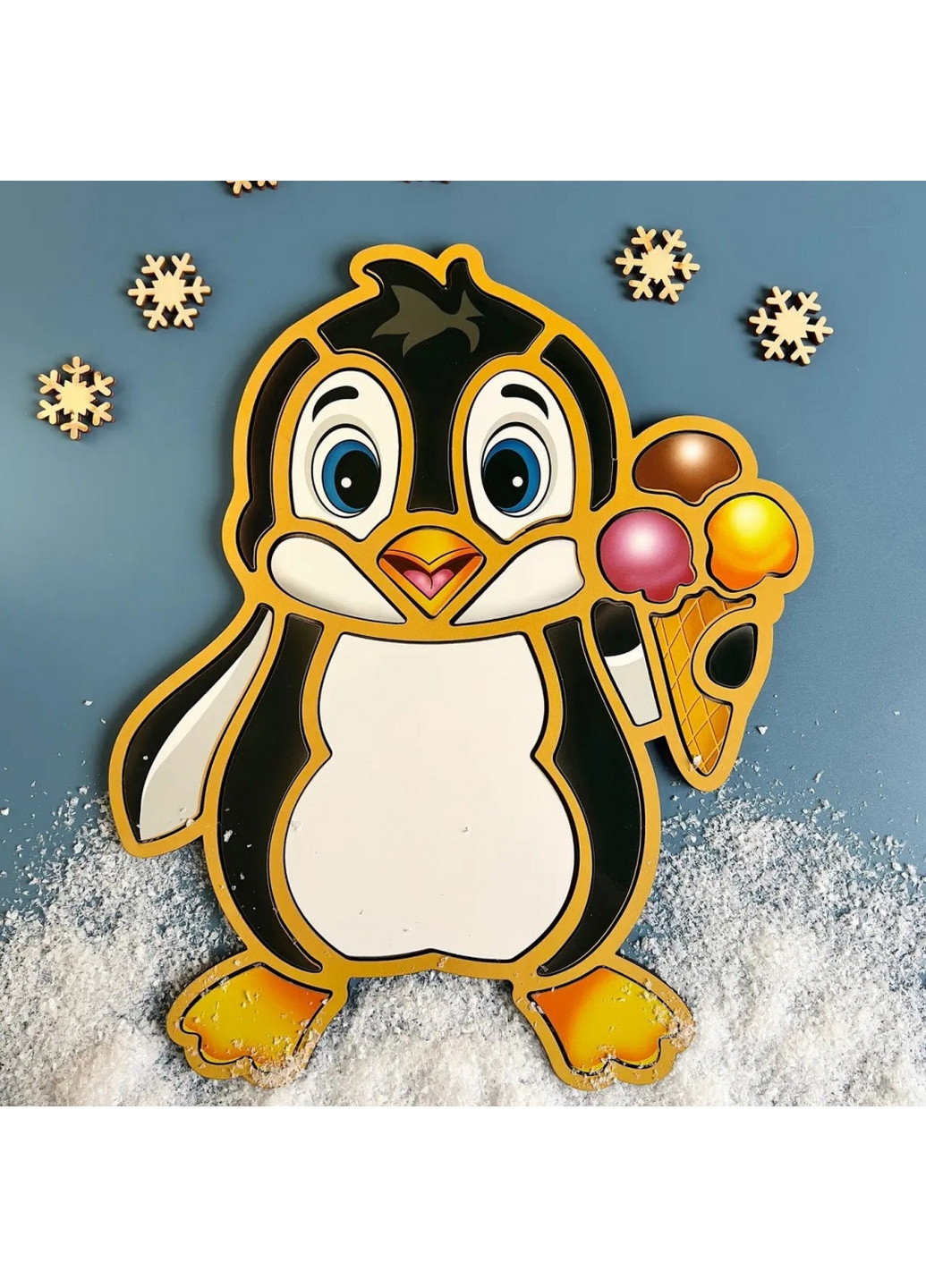 Дерев'яний пазл-вкладиш "Пінгвін" пазл-контур 1х22х29 см Ubumblebees (260532542)