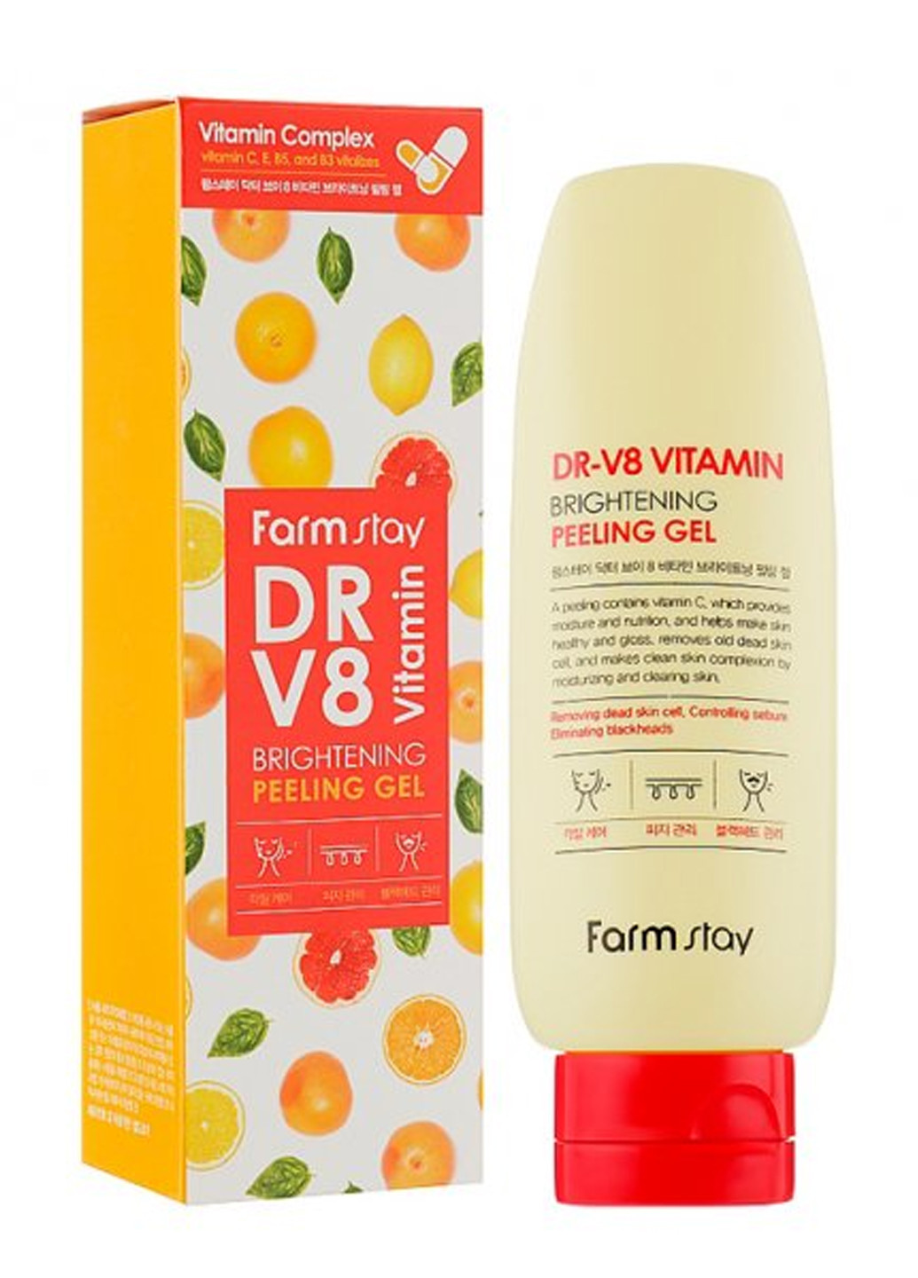 Пилинг гель DR-V8 Vitamin Brightening Peeling Gel с витаминным комплексом 150 мл FarmStay 8809469775922 (260517112)