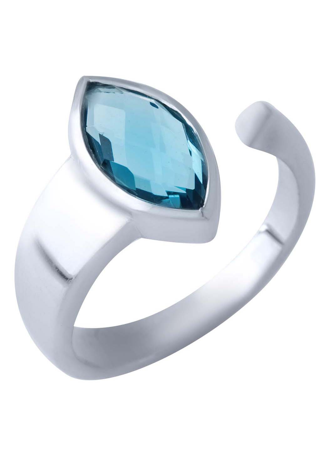 Серебряное кольцо с натуральным топазом Лондон Блю 1.37ct Silver Breeze (260516685)