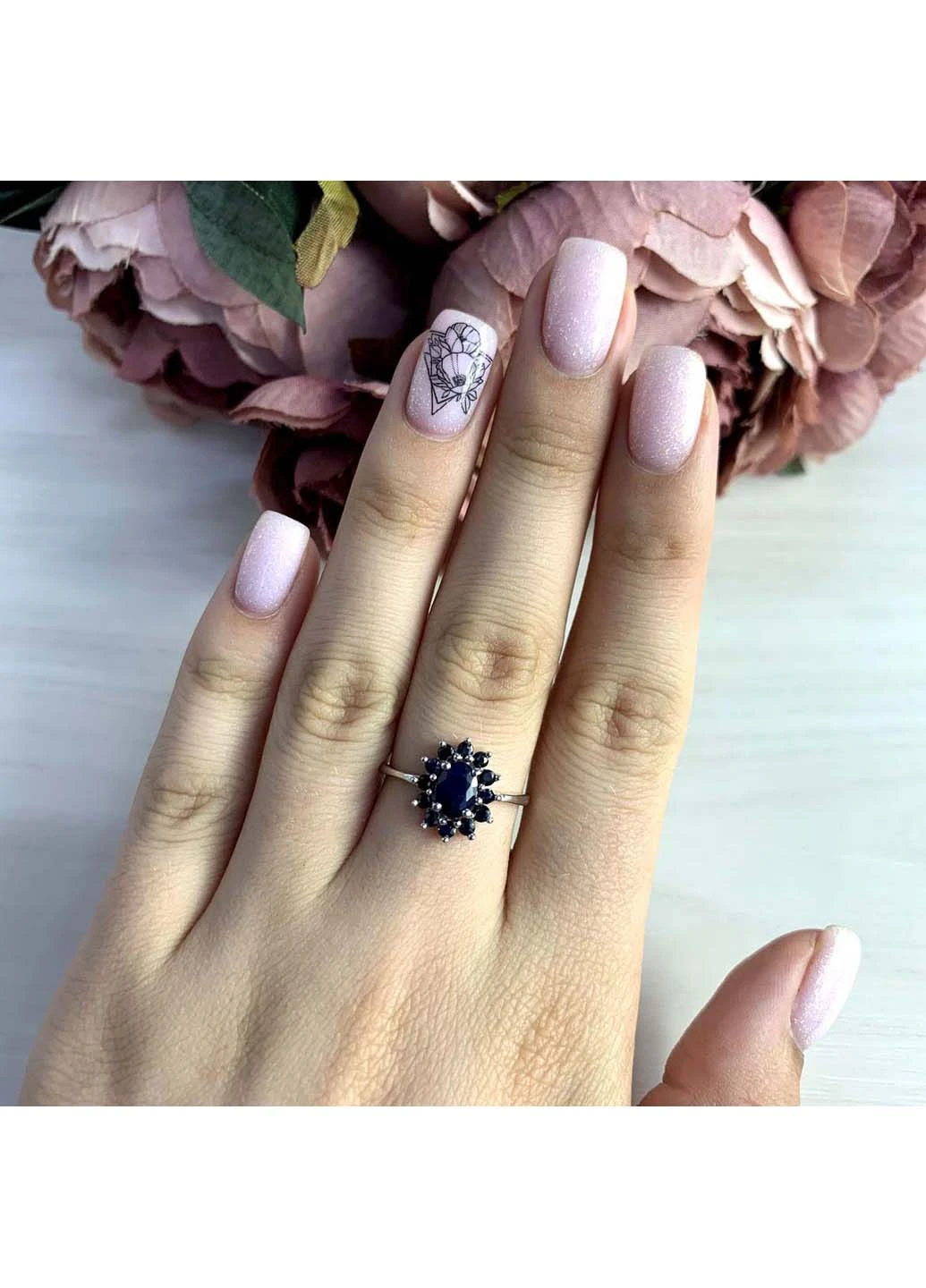 Срібна каблучка з натуральним сапфіром 1.599ct Silver Breeze (260516465)