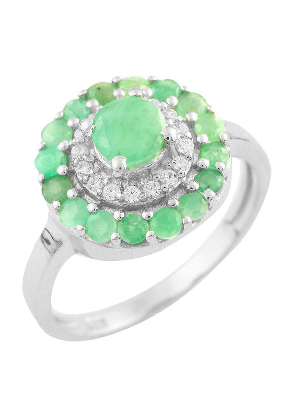 Срібна каблучка з натуральним смарагдом 1.207ct Silver Breeze (260516173)