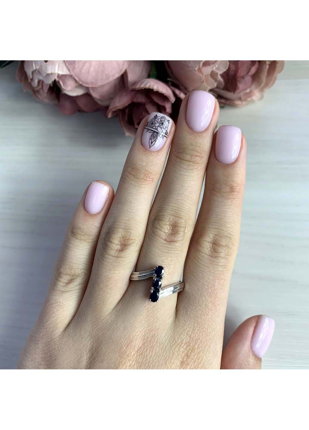 Срібна каблучка з натуральним сапфіром Silver Breeze (260516801)