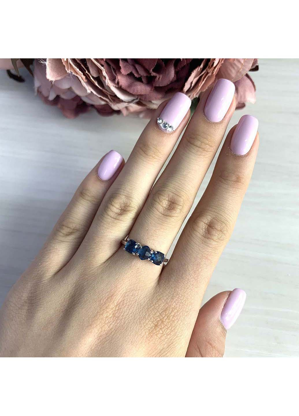 Срібна каблучка з натуральним топазом Лондон Блю 1.443ct Silver Breeze (260516686)