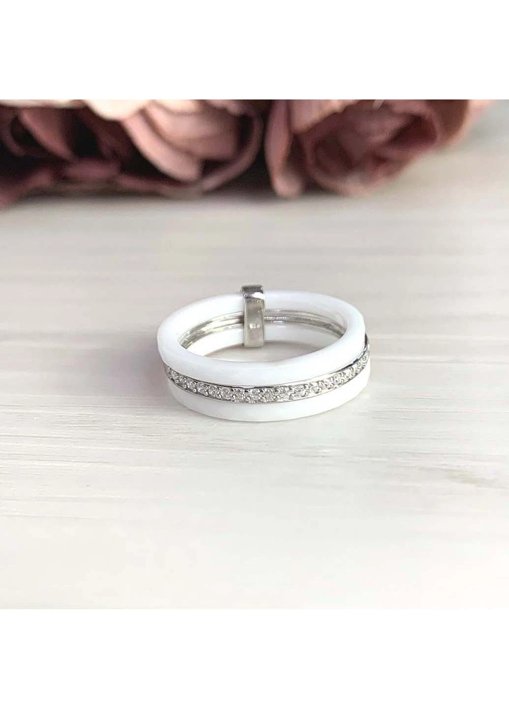 Серебряное кольцо с керамикой Silver Breeze (260516599)