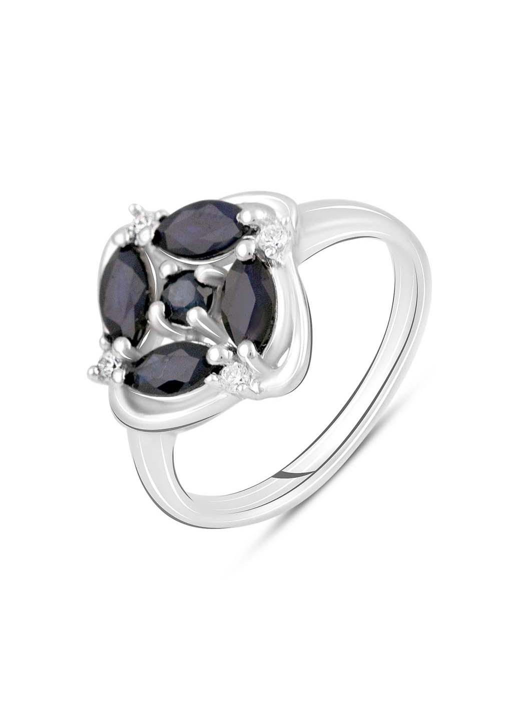 Серебряное кольцо с натуральным сапфиром 1.31ct фианитами Silver Breeze (260518276)