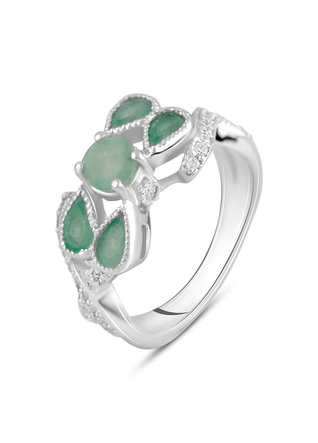 Срібна каблучка з натуральним смарагдом Silver Breeze (260518270)